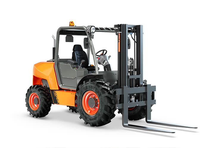 Capacidad de carga de 2.500 Kgs</br> Máxima elevación a 5.450 mm